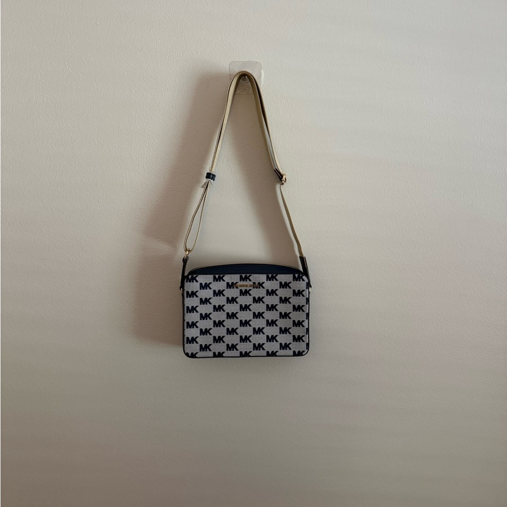 Michael Kors Black and White Monogram Shoulder Bag